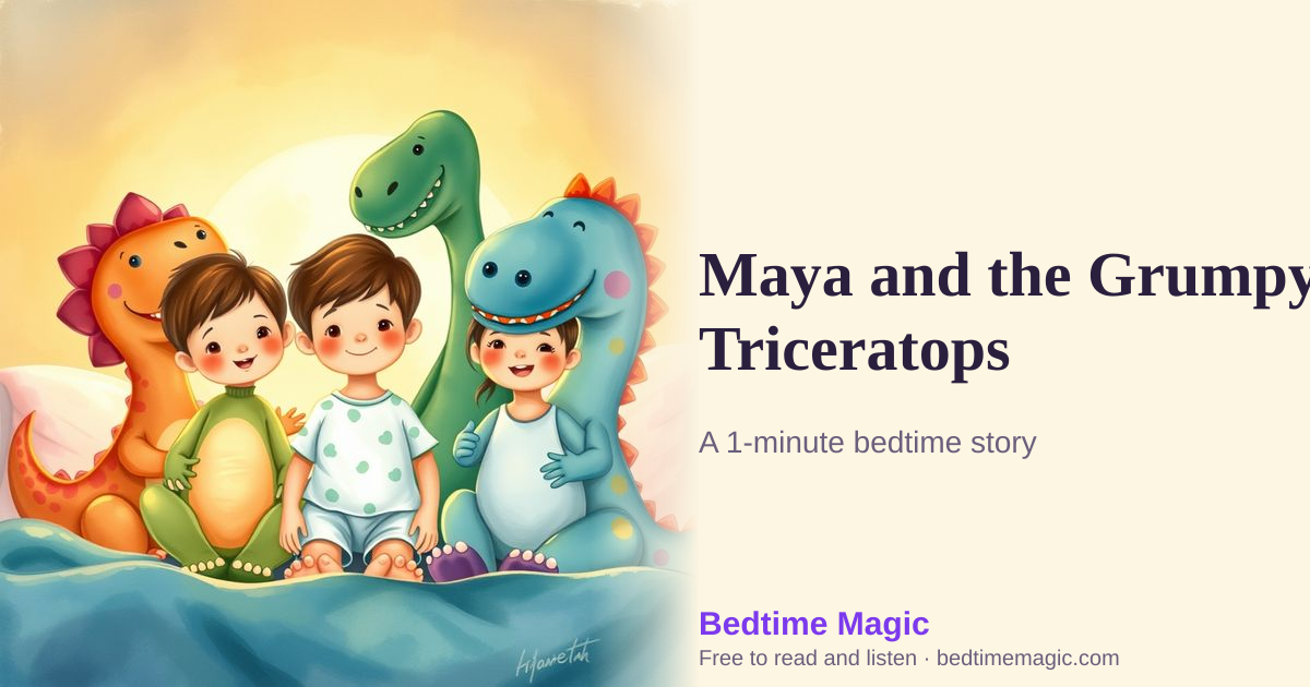 Illustration for Maya and the Grumpy Triceratops