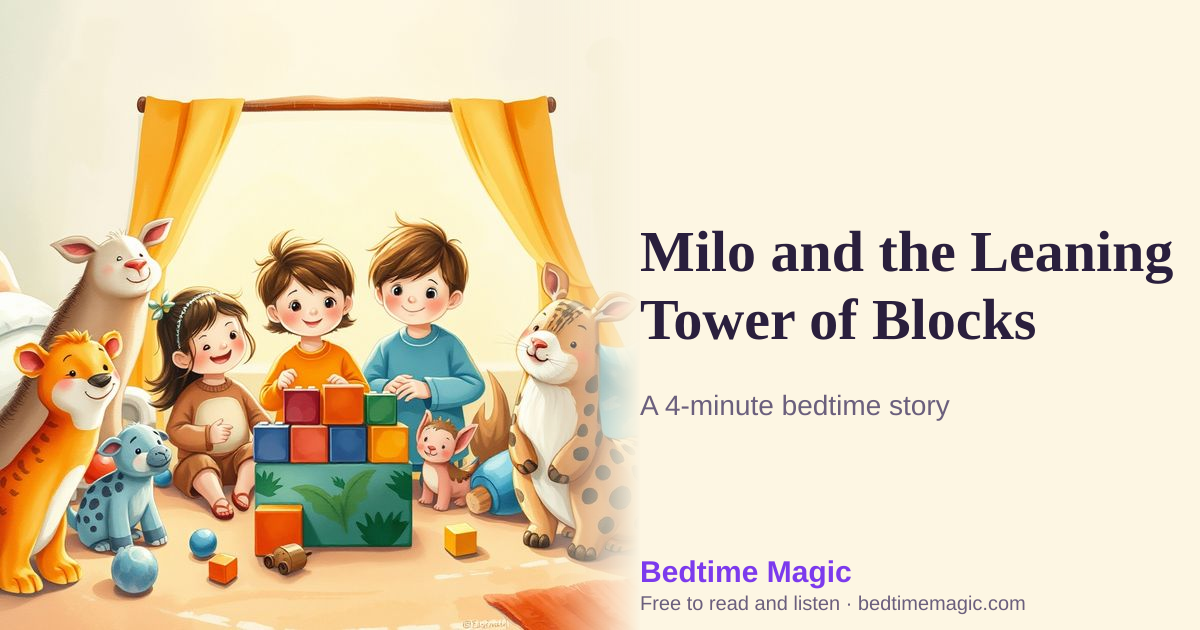 Illustration for Milo and the Leaning Tower of Blocks