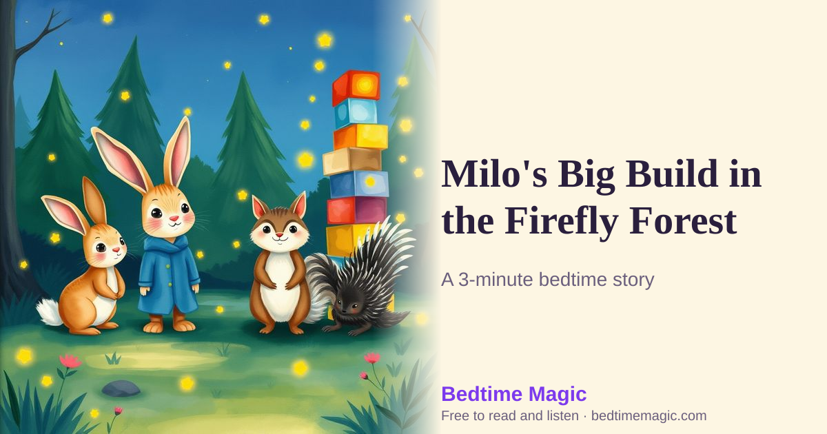 Illustration for Milo's Big Build in the Firefly Forest