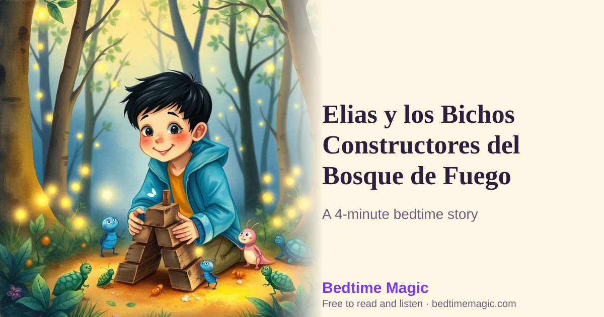 Illustration for Elias y los Bichos Constructores del Bosque de Fuego