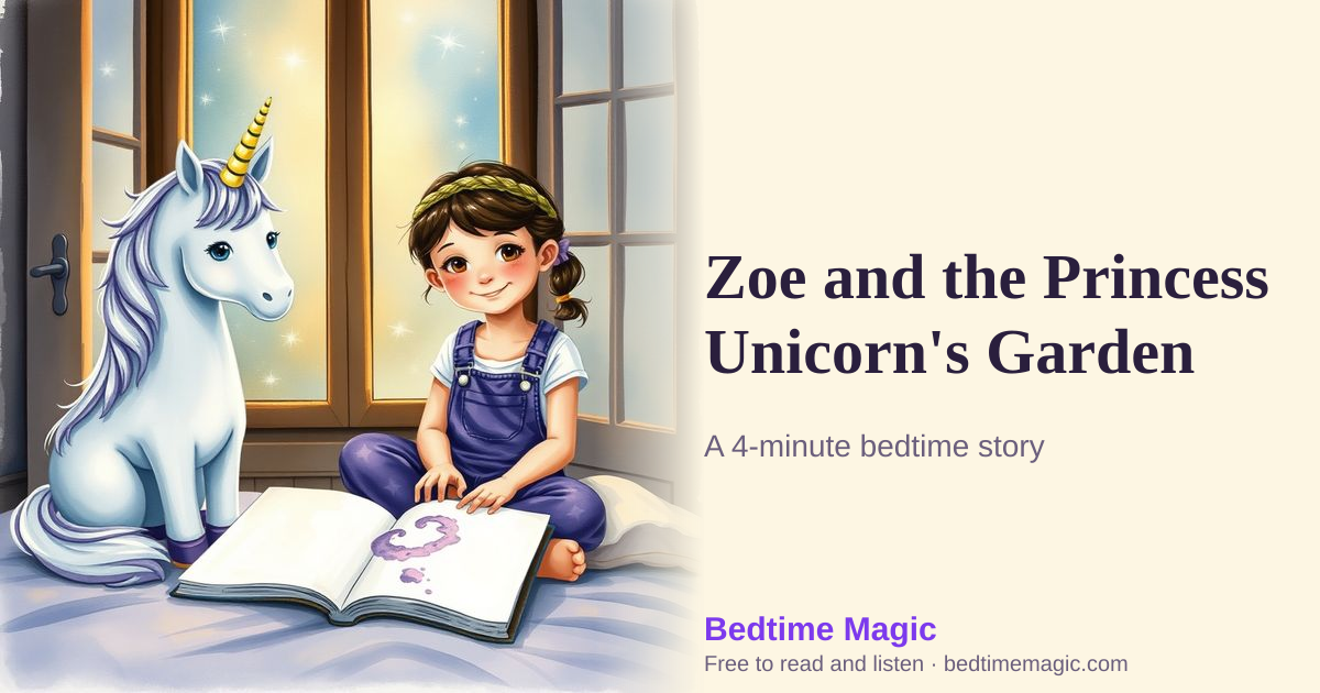 Illustration for Zoe and the Princess Unicorn's Garden