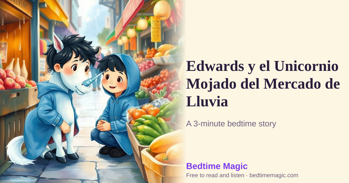 Illustration for Edwards y el Unicornio Mojado del Mercado de Lluvia