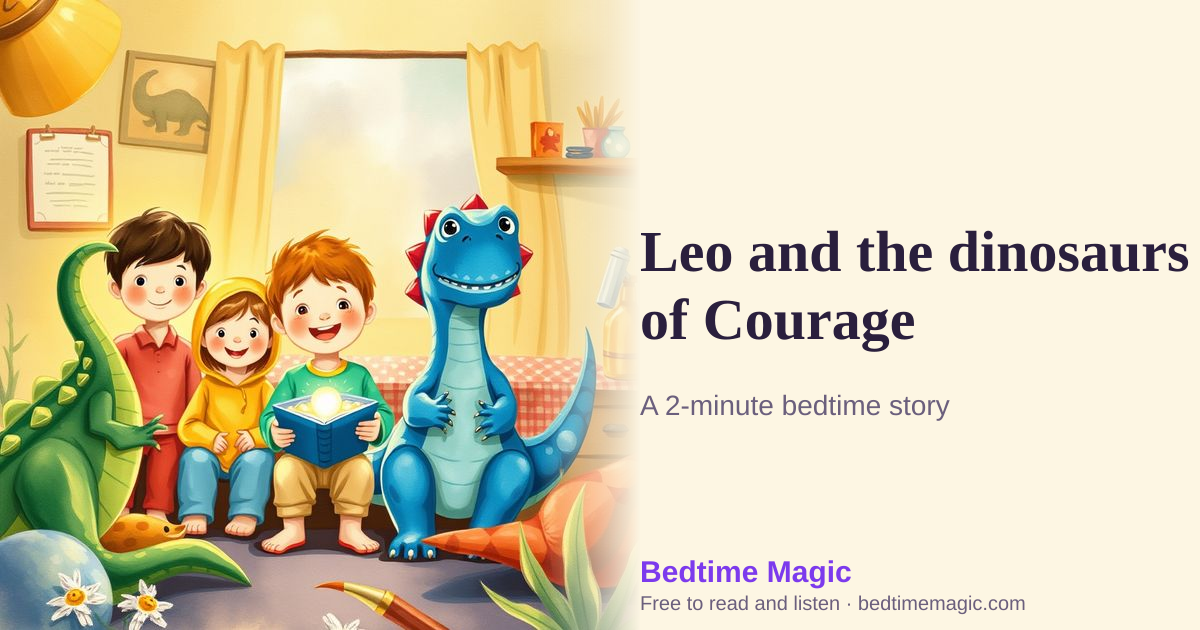 Illustration for Leo and the dinosaurs of Courage