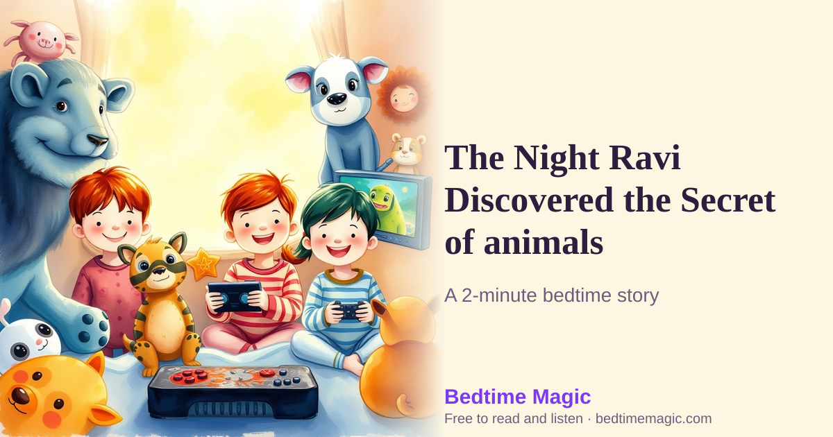 Illustration for The Night Ravi Discovered the Secret of animals