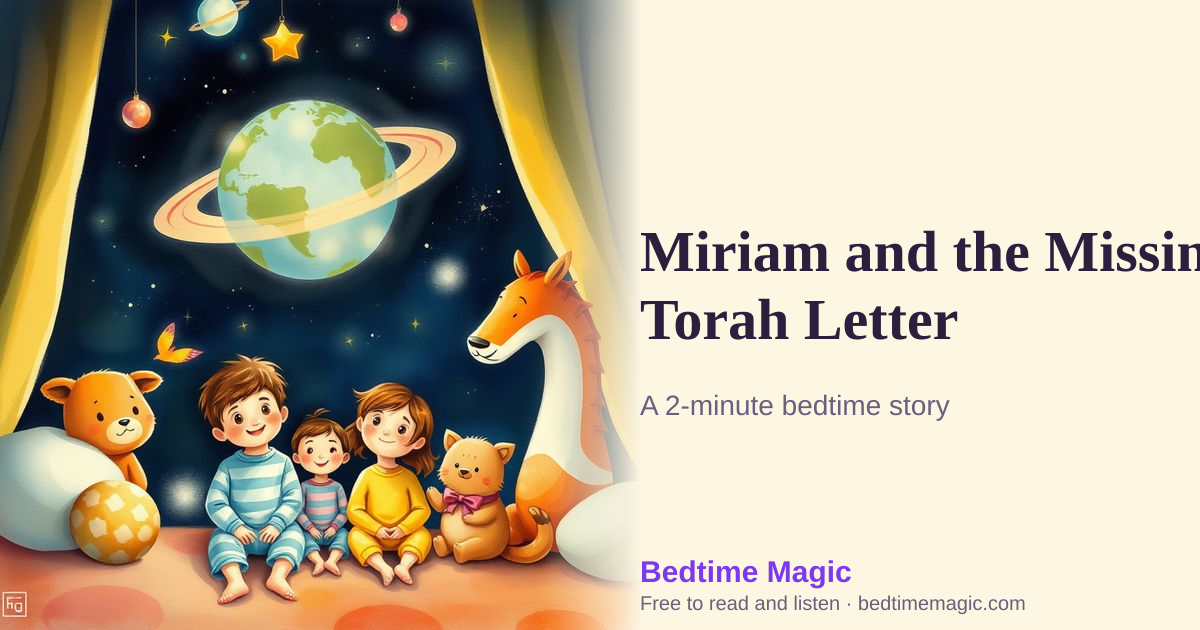 Illustration for Miriam and the Missing Torah Letter