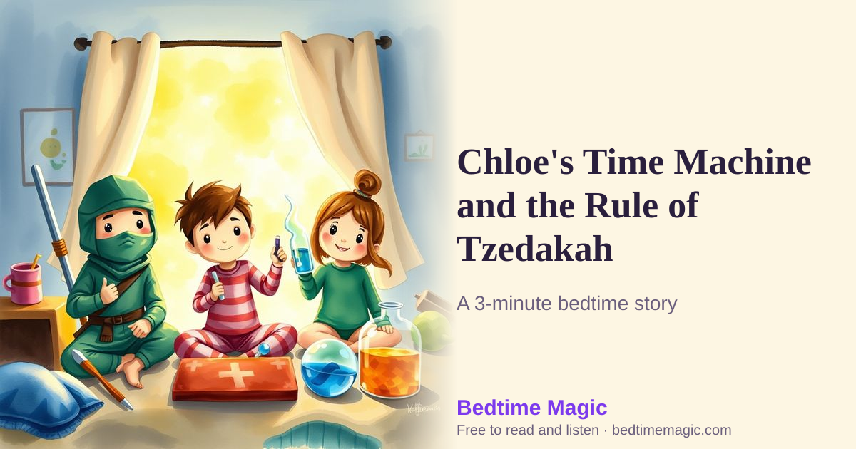 Illustration for Chloe's Time Machine and the Rule of Tzedakah