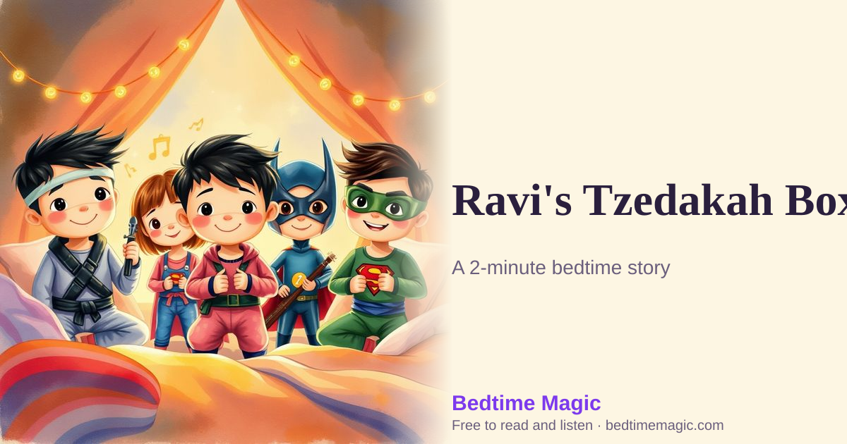 Illustration for Ravi's Tzedakah Box