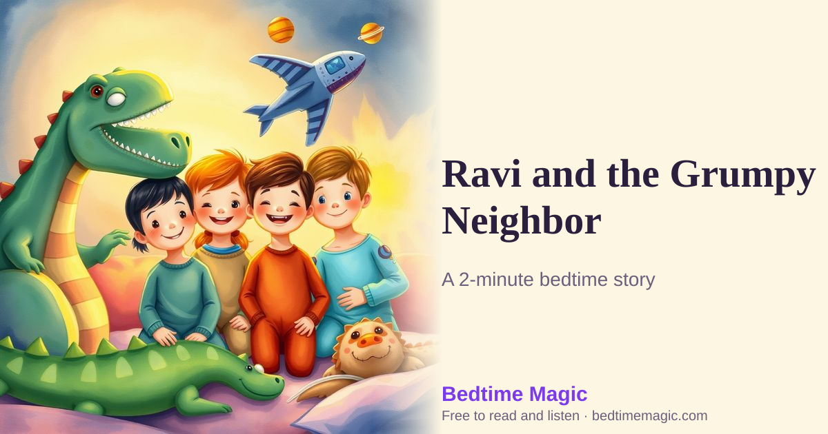 Illustration for Ravi and the Grumpy Neighbor