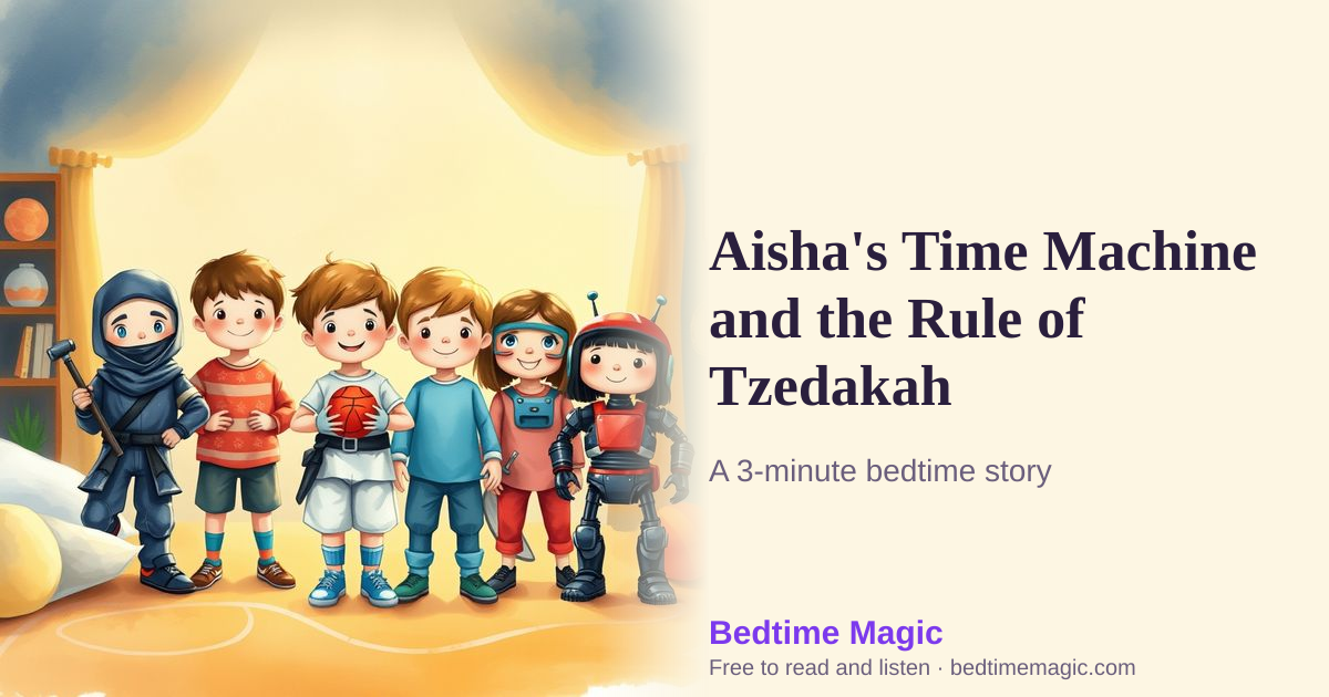 Illustration for Aisha's Time Machine and the Rule of Tzedakah