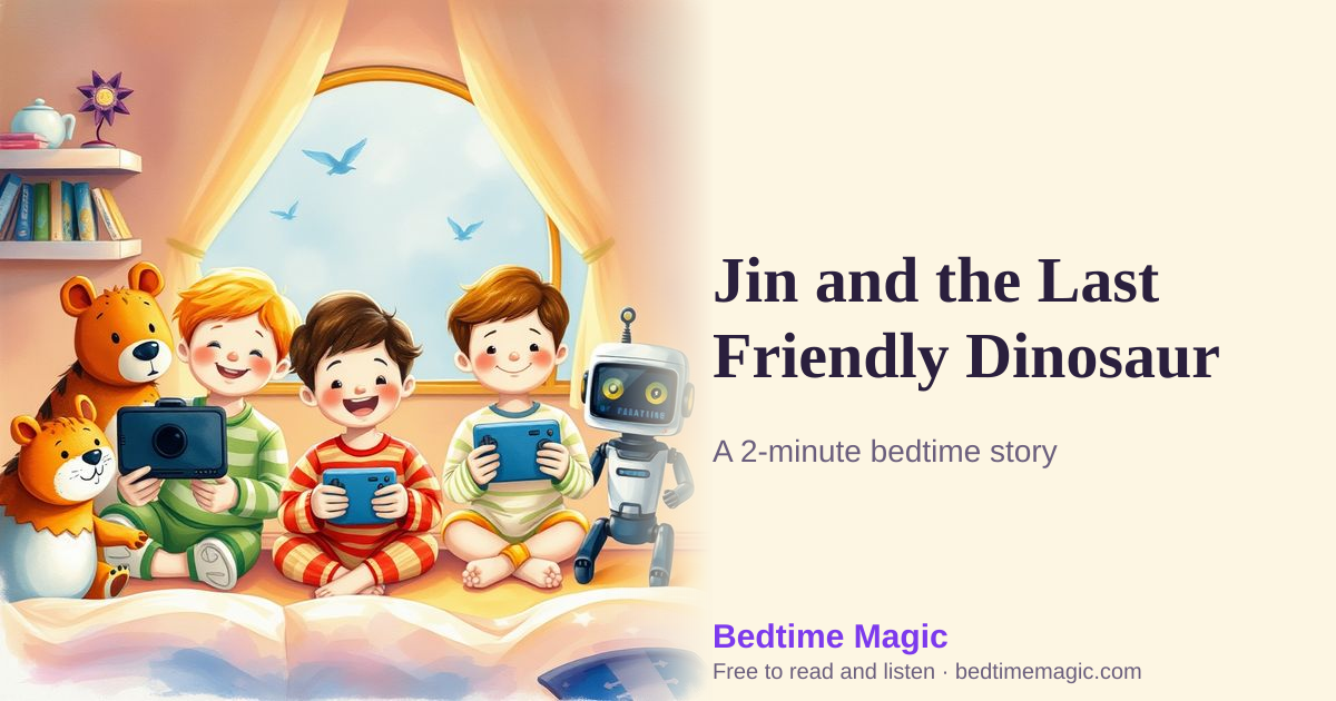 Illustration for Jin and the Last Friendly Dinosaur