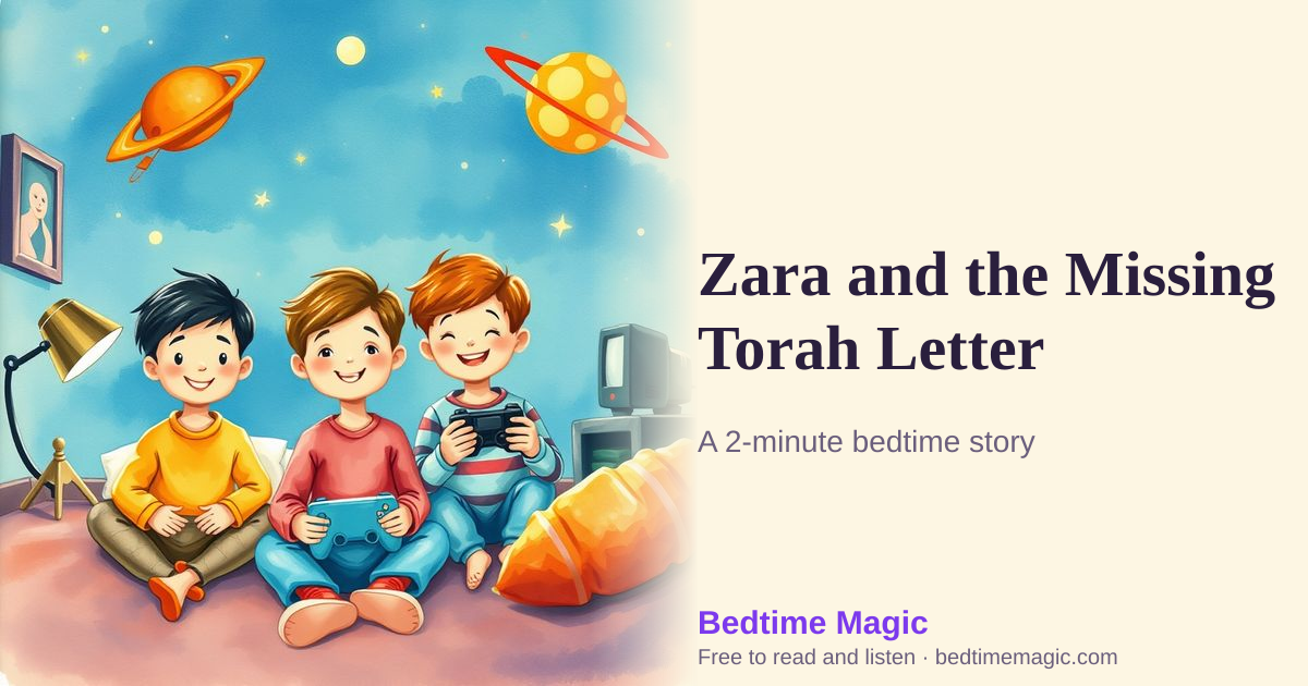 Illustration for Zara and the Missing Torah Letter