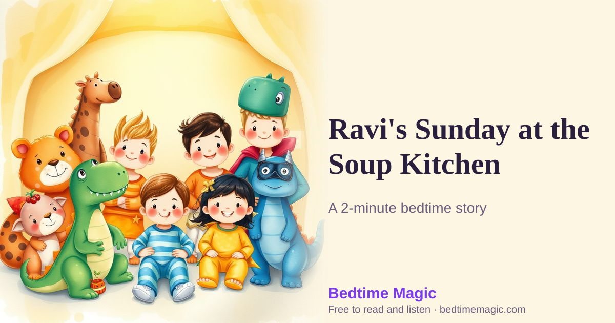 Illustration for Ravi's Sunday at the Soup Kitchen