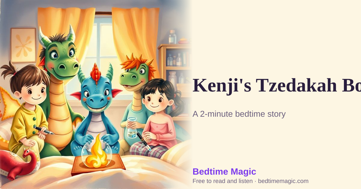 Illustration for Kenji's Tzedakah Box