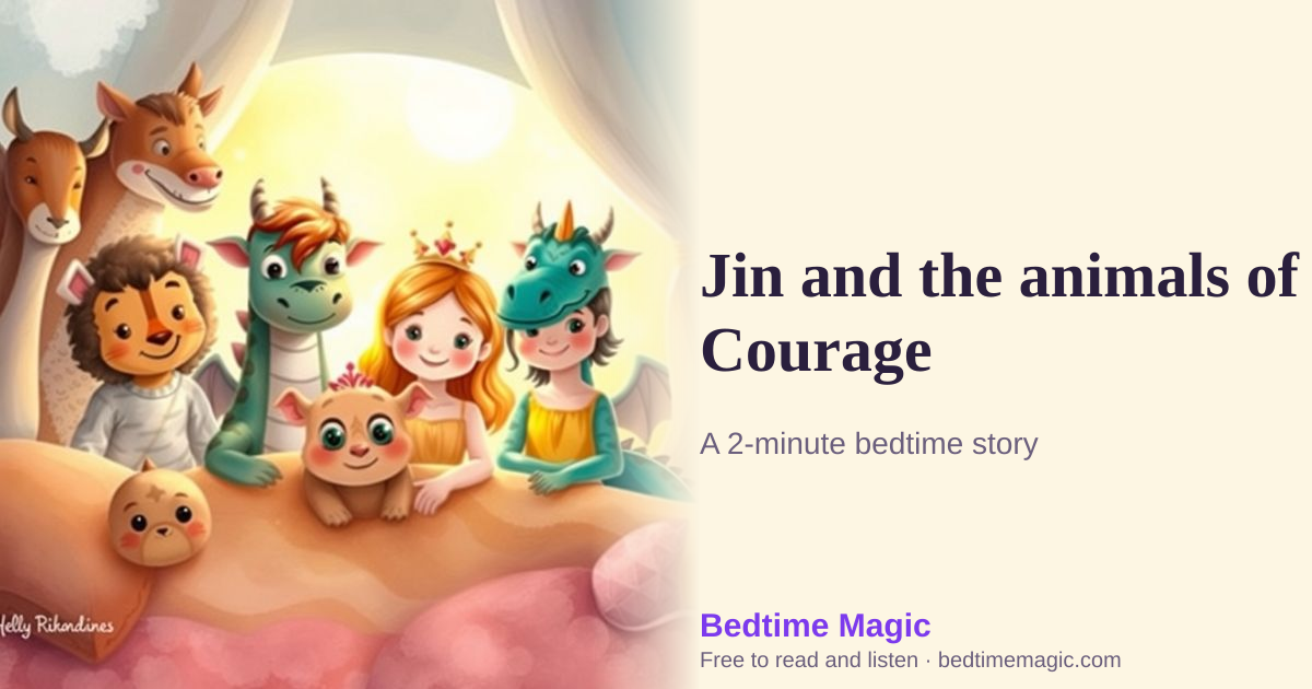 Illustration for Jin and the animals of Courage