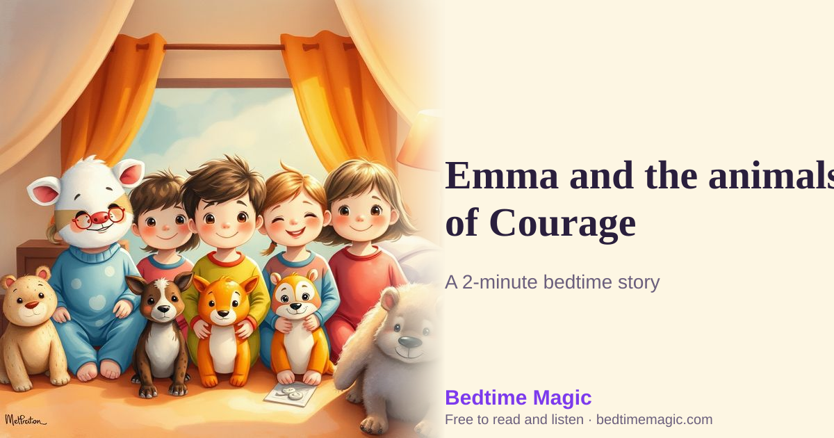 Illustration for Emma and the animals of Courage