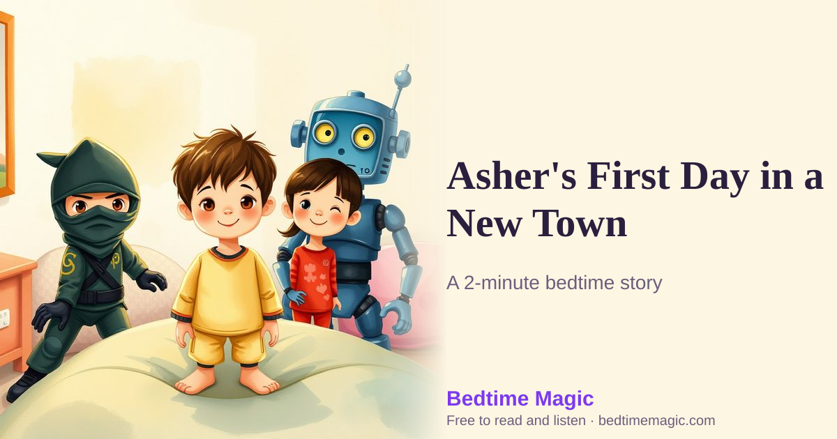 Illustration for Asher's First Day in a New Town