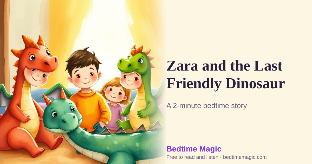 Illustration for Zara and the Last Friendly Dinosaur