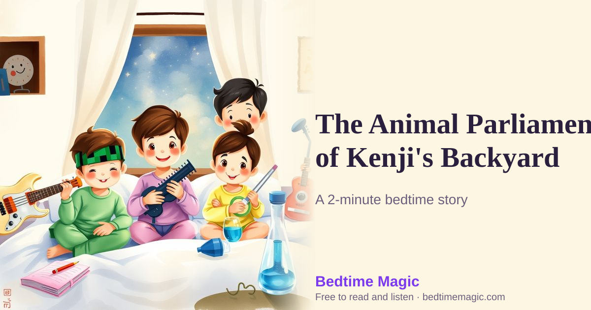 Illustration for The Animal Parliament of Kenji's Backyard