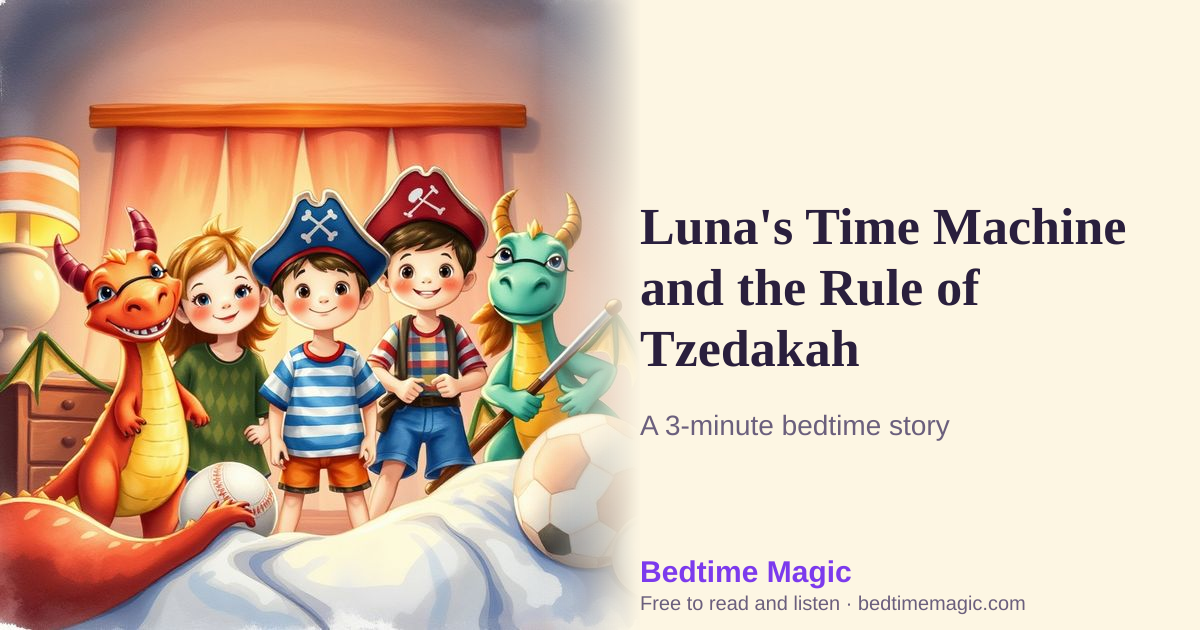 Illustration for Luna's Time Machine and the Rule of Tzedakah