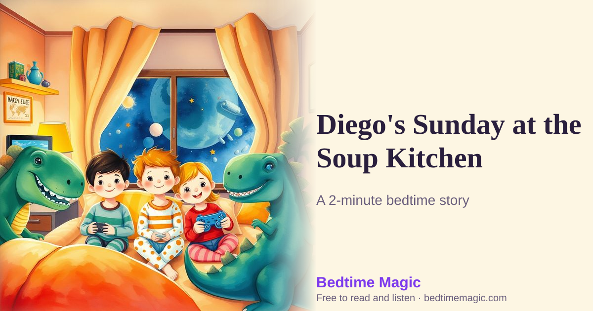 Illustration for Diego's Sunday at the Soup Kitchen