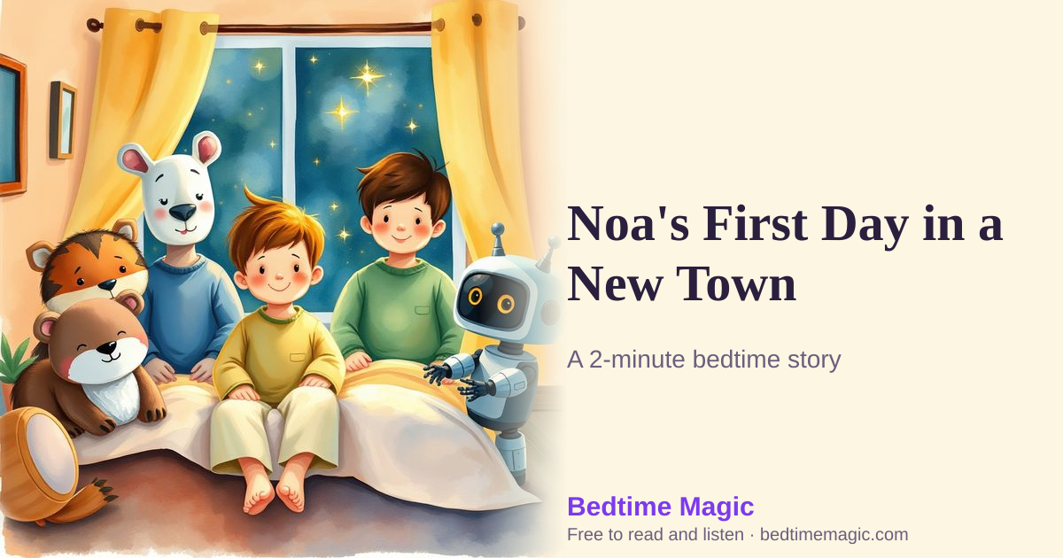 Illustration for Noa's First Day in a New Town