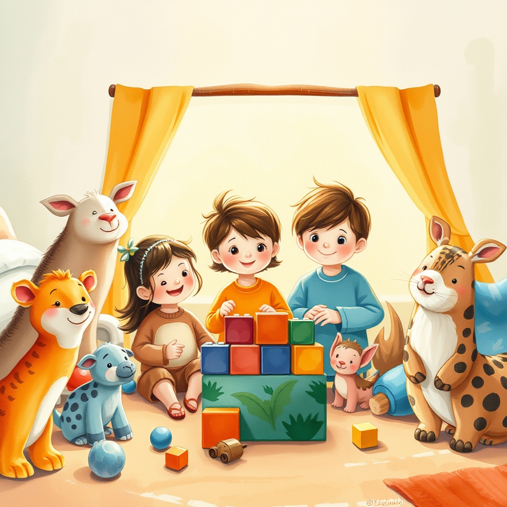 Illustration for Milo and the Leaning Tower of Blocks
