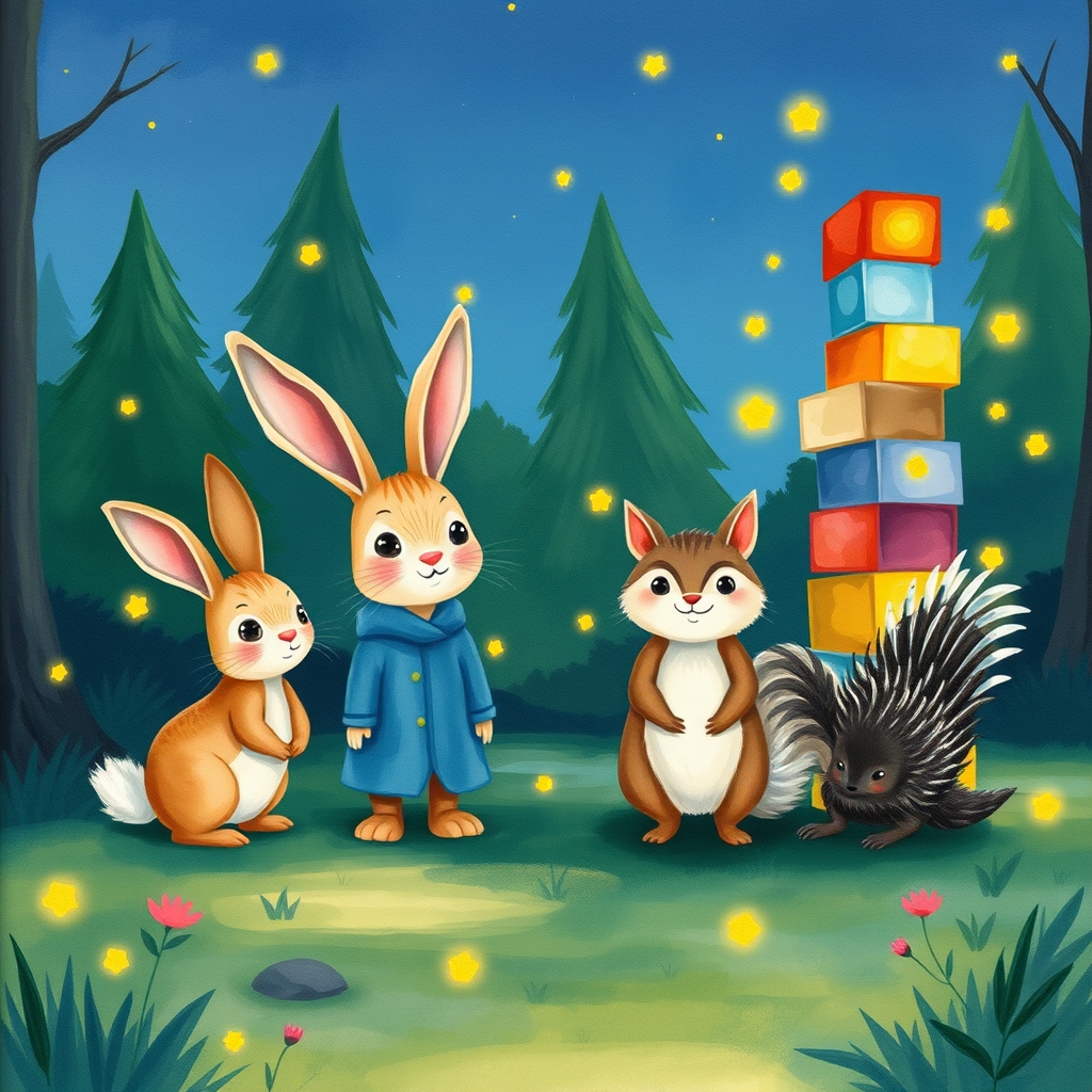 Illustration for Milo's Big Build in the Firefly Forest